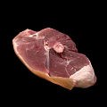 Cow Fresh Raw Meat Piece Isolated On Black Background With Texture 3d model