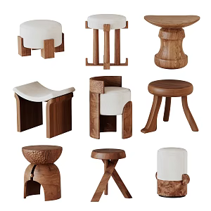 Middle style stool 3d model