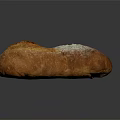 Freshly Baked Golden Brown Bread With Cracked Surface And Flour Dusting 3d model