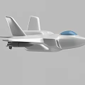 White Toy Airplane Model With Blue Cockpit And Streamlined Fighter Jet Design