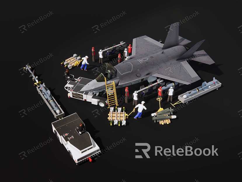 F35 Fighter Air Ground Service Ground Service Missile model