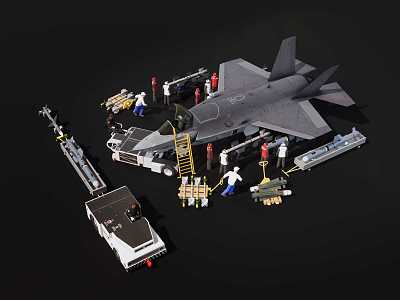 F35 Fighter Air Ground Service Ground Service Missile model