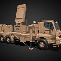 Sand Colored Military Truck With Rheinmetall Radar Unit And Special Equipment