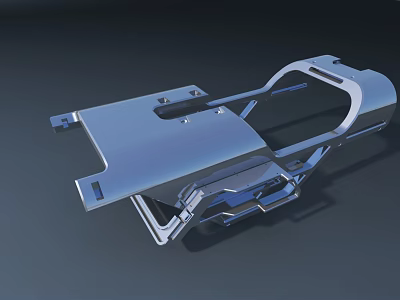 Passenger Aircraft Metal Structural Component Design With Silver Mechanical Parts 3d model