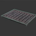 Metal Rectangular Floor Drain Grate With Slotted Openings And Smooth Surface 3d model
