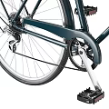 Classic Black And Turquoise Bicycles With Wicker Basket And Brown Seat