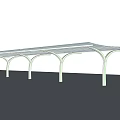 Outdoor Canopy Structure Covering Parking Area with Support Columns 3d model