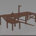 Industrial Workbench Equipment With Tool Rack Slanted Board And Circular Component