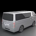 Silver Nissan Minivan Featuring Spacious Interior Large Windows And Front Grille 3d model