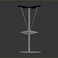 Modern Bar Stool With Black Seat Metal Frame And Illuminated Base