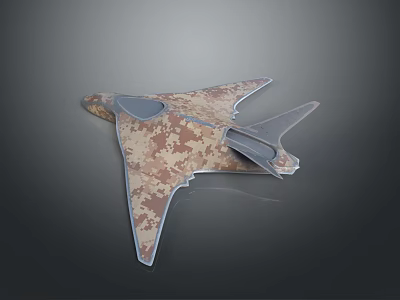 Camouflage Painted Military Aircraft Model With Aerodynamic Design And Detailed Structure 3d model