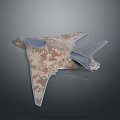 Camouflage Painted Military Aircraft Model With Aerodynamic Design And Detailed Structure