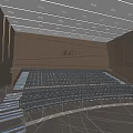 Modern Movie Theater Interior With Rows Of Seats And Ceiling Strip Lighting
