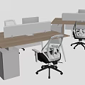 Modern Office Desk Setup with Ergonomic Chair Computer Monitor and Drawer Storage