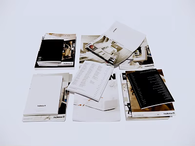 Modern Interior Design Books And Magazines With Stylish Covers And Design Ideas 3d model