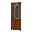 Classic Solid Wood Wardrobe With Glass Doors And Intricate Carved Design