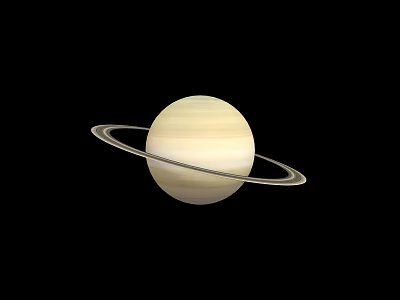 Saturn a Gas Giant with Bright Rings Against Black Space Backdrop 3d model
