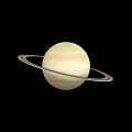 Saturn a Gas Giant with Bright Rings Against Black Space Backdrop