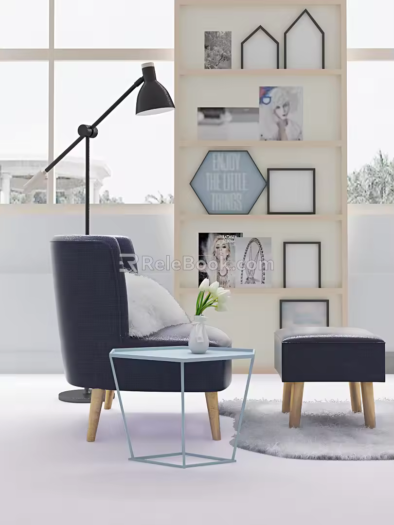 Nordic Single Sofa 3d model