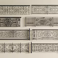 Intricate Iron Railings With Various Decorative Patterns And Architectural Styles 3d model