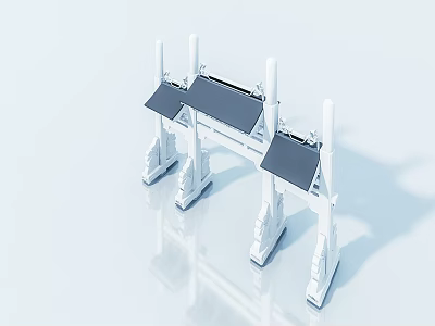 Modern Swing Door Design With Sleek Aluminum Frame And Durable Construction 3d model