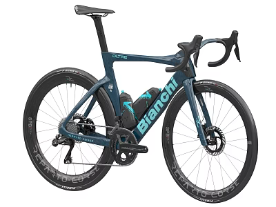 Bianchi Oltre Road Bike With Dark Blue Frame Aerodynamic Design And Vittoria Tires 3d model