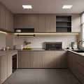 Modern Kitchen Interior With Light Wood Cabinets Built-in Appliances Countertop And Window For Natural Light