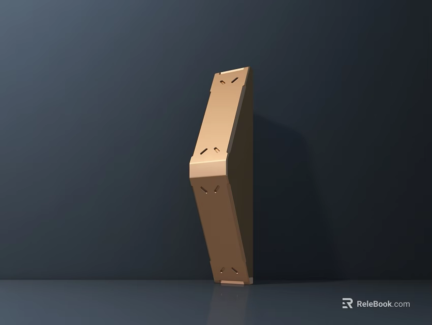 Sleek Golden Metal Door Handle With Modern Minimalist Design On Dark Background 3d model 