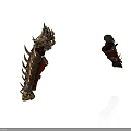 Ornate Gauntlet Weapons with Metallic Spikes Leather Accents and Intricate Design Patterns