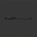 Modern Tactical Assault Rifle With Wooden Stock Metal Components And Magazine
