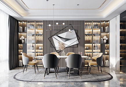 Light Luxury Restaurant 3d model