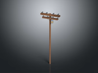 Wooden Vertical Furniture With Horizontal Arms And Stable Base For Home Storage 3d model