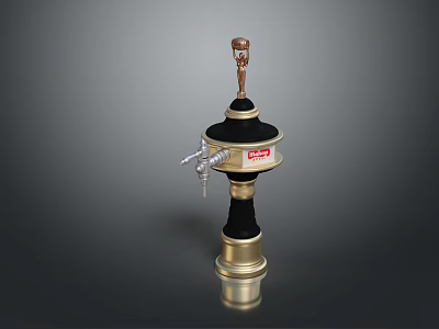 Decorative Faucet With Role And Creature Design Gold Black Finish Brass Material 3d model