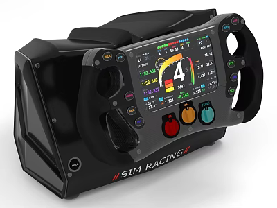 High Performance SIM Racing Wheel Controller with LCD Display and Colorful Buttons for PC 3d model