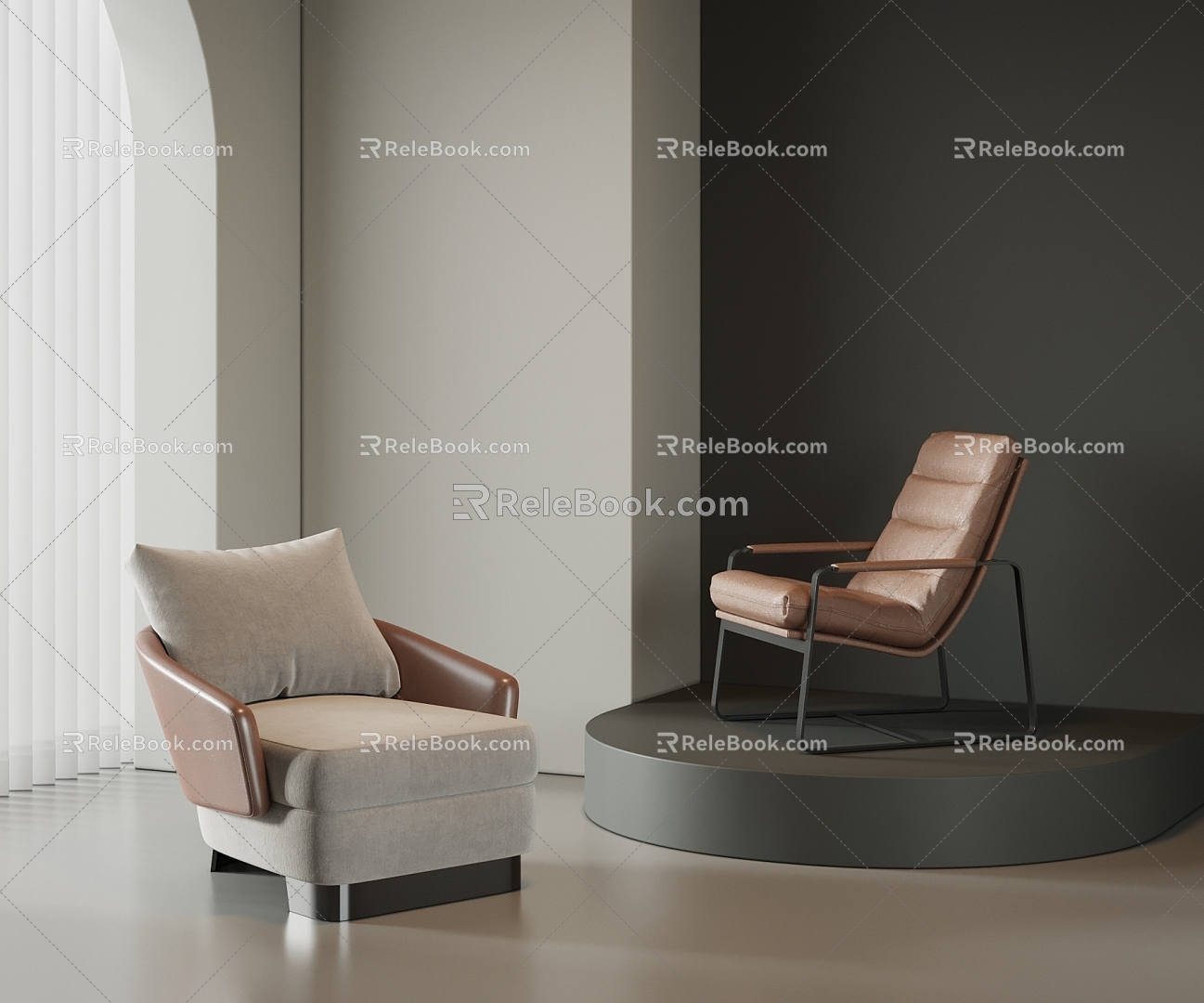 Single Chair Dining Chair Leisure Chair 3d model