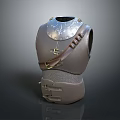 Medieval Style Metal Breastplate Armor With Decorative Patterns And Leather Straps 3d model