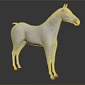White Horse With Dark Spots Full Body Standing On Shiny Dark Background