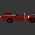 Vintage Red Fire Truck with Ladder Water Tank and Classic Structure