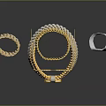 Luxury Gold Jewelry Set Featuring Necklace With Dollar Sign Pendant Bracelet Earrings And Watch