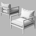 Rattan outdoor chair 3d model