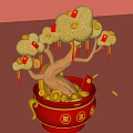 Guochao Meichen Element Component Cornucopia Wealth Tree 3d model