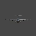 Commercial Passenger Airplane With Four Engines Large Fuselage And Wings Flying Over Landscape Under Clear Sky