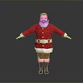 Santa Claus In Red Costume With White Beard Standing On Gray Background