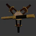 Decorative Commercial Equipment Vintage Telescope With Golden Accents And Wooden Tripod