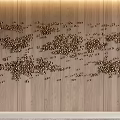 Modern Wall Decor On Wooden Panel Background With Gold Spheres Arranged Artistically
