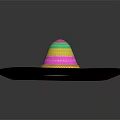 Vibrant Colorful Mexican Sombrero Hat With Wide Brim And Decorative Patterns