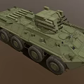 Military Green Armored Utility Vehicle With Six Wheeled Turret And Weapons