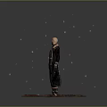 Cosmic Space Warrior In Armored Suit Holding Laser Weapon With Energy Trails