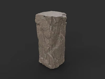 Micro Terrain Stone Column With Natural Textured Surface And 3D Model Design 3d model