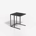 Modern Minimalist Corner Table With Black Metal Frame And Square Smooth Top 3d model